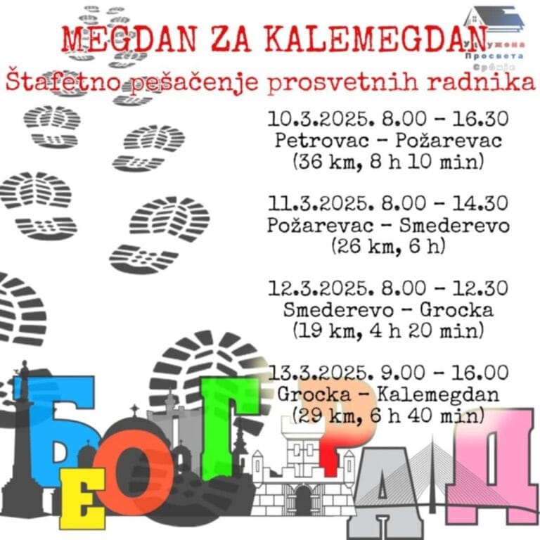 Profesor iz Zrenjanina pešači do Kalemegdana